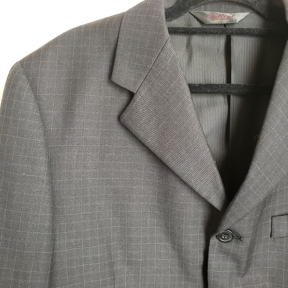 mens PALLINI black 4 button windowpane suit‎ sz 40R - Picture 2 of 13